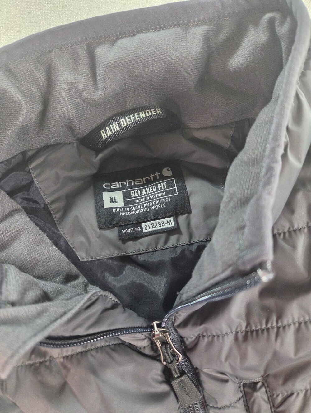 Carhartt Rain Defender Vest XL Gray Dakota MAC Logo - Picture 6 of 8